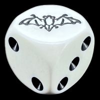 Koplow White & Black Bat Logo D6 Spot Dice