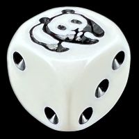 Koplow White & Black Panda Logo D6 Spot Dice