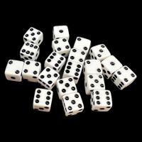 Koplow Opaque White & Black Square Cornered 8mm 20 x D6 Spot Dice Set