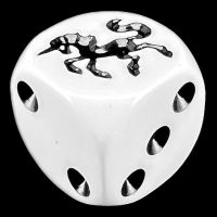 Koplow White & Black Unicorn Logo D6 Spot Dice
