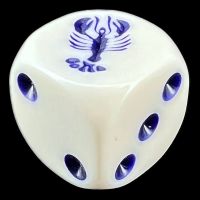 Koplow White & Blue Lobster Logo D6 Spot Dice