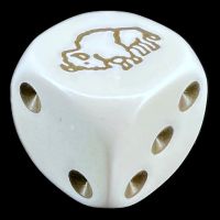 Koplow White & Brown Bison Logo D6 Spot Dice