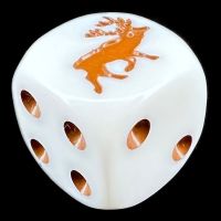 Koplow White & Brown Elk Logo D6 Spot Dice