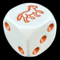 Koplow White & Brown Horse Logo D6 Spot Dice