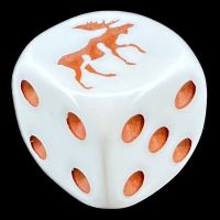 Koplow White & Brown Moose Logo D6 Spot Dice