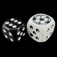 Koplow White Football Soccer Logo 18mm D6 Spot Dice