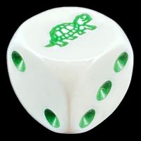 Koplow White & Green Turtle Logo D6 Spot Dice