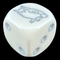 Koplow White & Grey Owl Logo D6 Spot Dice