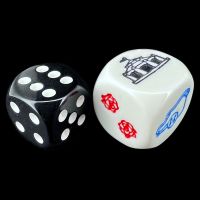 Koplow White & Multi Colour Carousel Logo 18mm D6 Dice