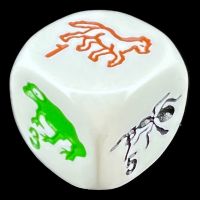 Koplow White & Multi Colour Species + Numbers Logo D6 Dice