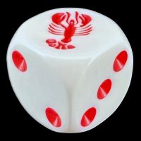 Koplow White & Red Lobster Logo D6 Spot Dice
