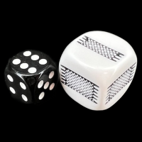 Koplow Opaque White Attributes - Thick & Thin JUMBO 22mm D6 Dice
