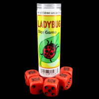 Koplow Red & Black Ladybird Bug 5 x D6 Spot Dice Game