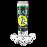 Koplow White & Black Bat 5 x D6 Spot Dice Game