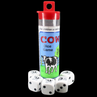 Koplow White & Black Cow 5 x D6 Spot Dice Game