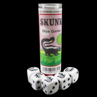 Koplow White & Black Skunk 5 x D6 Spot Dice Game