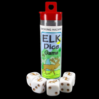 Koplow White & Brown Elk 5 x D6 Spot Dice Game