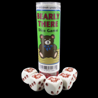 Koplow White & Brown Teddy Bear 5 x D6 Spot Dice Game