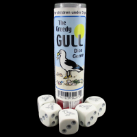 Koplow White & Grey Greedy Gull 5 x D6 Spot Dice Game
