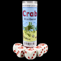 Koplow White & Orange Crab 5 x D6 Spot Dice Game