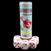 Koplow White & Red Lobster 5 x D6 Spot Dice Game