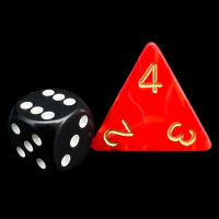 CLEARANCE D&G Marble Red & Gold JUMBO 34mm D4 Dice - OOP