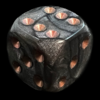 UK Made Dice Lustrous Pearl Graphite with Copper D6 Spot Dice