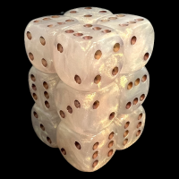 UK Made Dice Pearl Shimmer Ice with Copper 12 x D6 Dice Set