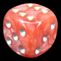 UK Made Dice Pearlescent Pale Pink With Gold/Silver 16mm D6 Spot Dice