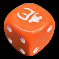 CLEARANCE Opaque Orange & White Munchkin D6 Spot Dice OOP