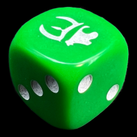 CLEARANCE Opaque Green & White Munchkin D6 Spot Dice OOP