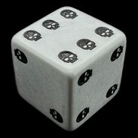 Q Workshop Opaque Grey & Black Skull Dice of Death D6 Spot Dice EXCLUSIVE