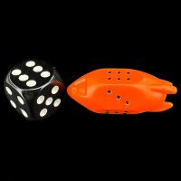 Rocket Shaped Opaque Orange D6 Spot Dice