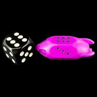 Rocket Shaped Opaque Purple D6 Spot Dice
