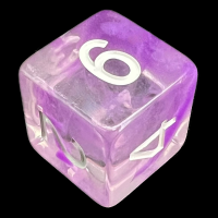 Role 4 Initiative Diffusion Amethyst & White D6 Dice