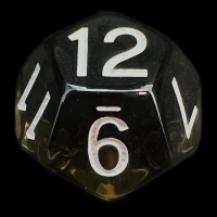 Role 4 Initiative Translucent Black & White D12 Dice