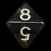 Role 4 Initiative Translucent Black & White D8 Dice