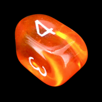 Role 4 Initiative Translucent Blood Orange & White Arch D4 Dice