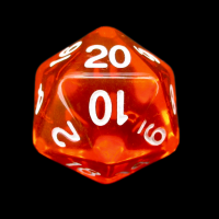 Role 4 Initiative Translucent Blood Orange & White Balanced D20 Dice