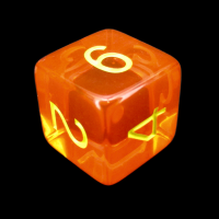 Role 4 Initiative Translucent Blood Orange & Yellow D6 Dice