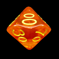 Role 4 Initiative Translucent Blood Orange & Yellow Percentile Dice