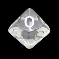 Role 4 Initiative Translucent Clear & White D10 Dice