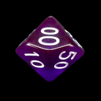 Role 4 Initiative Translucent Purple & White Percentile Dice