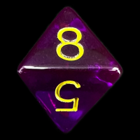 CLEARANCE Role 4 Initiative Translucent Purple with Gold D8 Dice - DISCONTINUED
