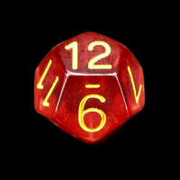 Role 4 Initiative Translucent Red & Gold D12 Dice