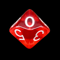 Role 4 Initiative Translucent Red & White D10 Dice
