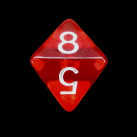 Role 4 Initiative Translucent Red & White D8 Dice