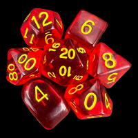 Role 4 Initiative Translucent Red & Yellow 7 Dice Polyset with Arch D4