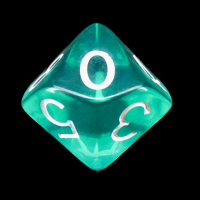 Role 4 Initiative Translucent Teal with White D10 Dice