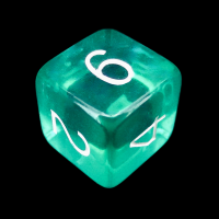 Role 4 Initiative Translucent Teal with White D6 Dice